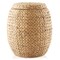 Casafield Round Storage Basket with Lid, Handwoven Water Hyacinth Organizer for Laundry, Blankets, Plants, Bedroom, Living Room, Home Office